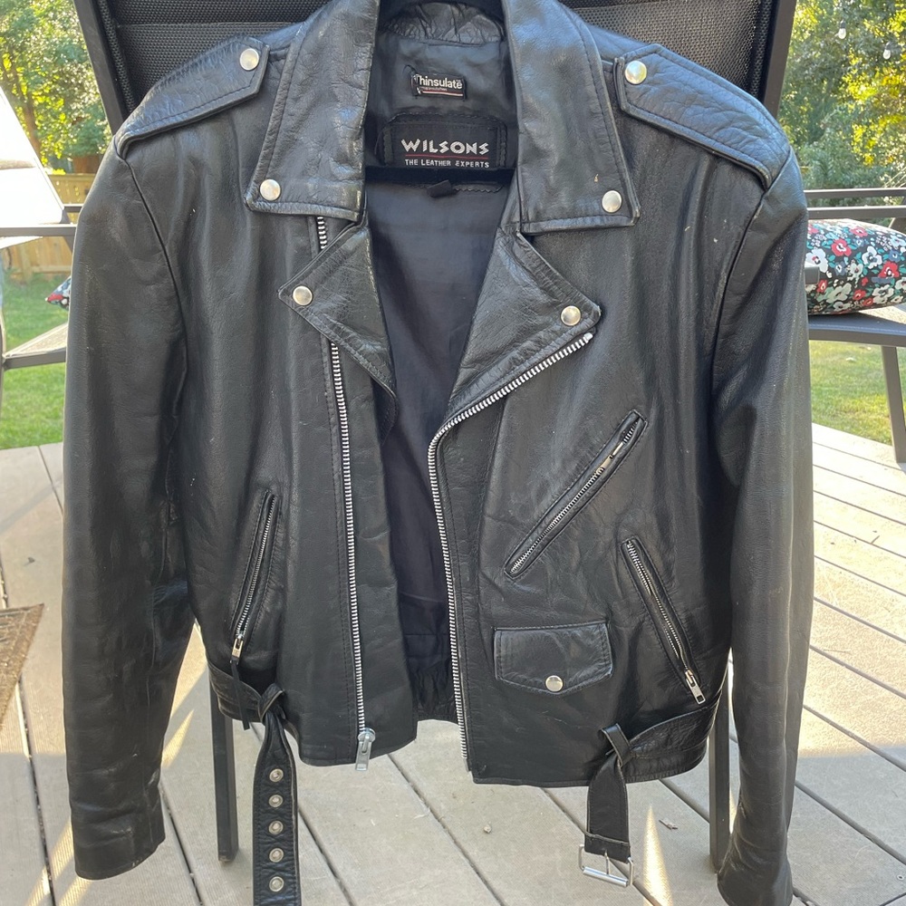 Wilson’s Leather Women’s Motorcycle Jacket with Thinsulate Lining - size M